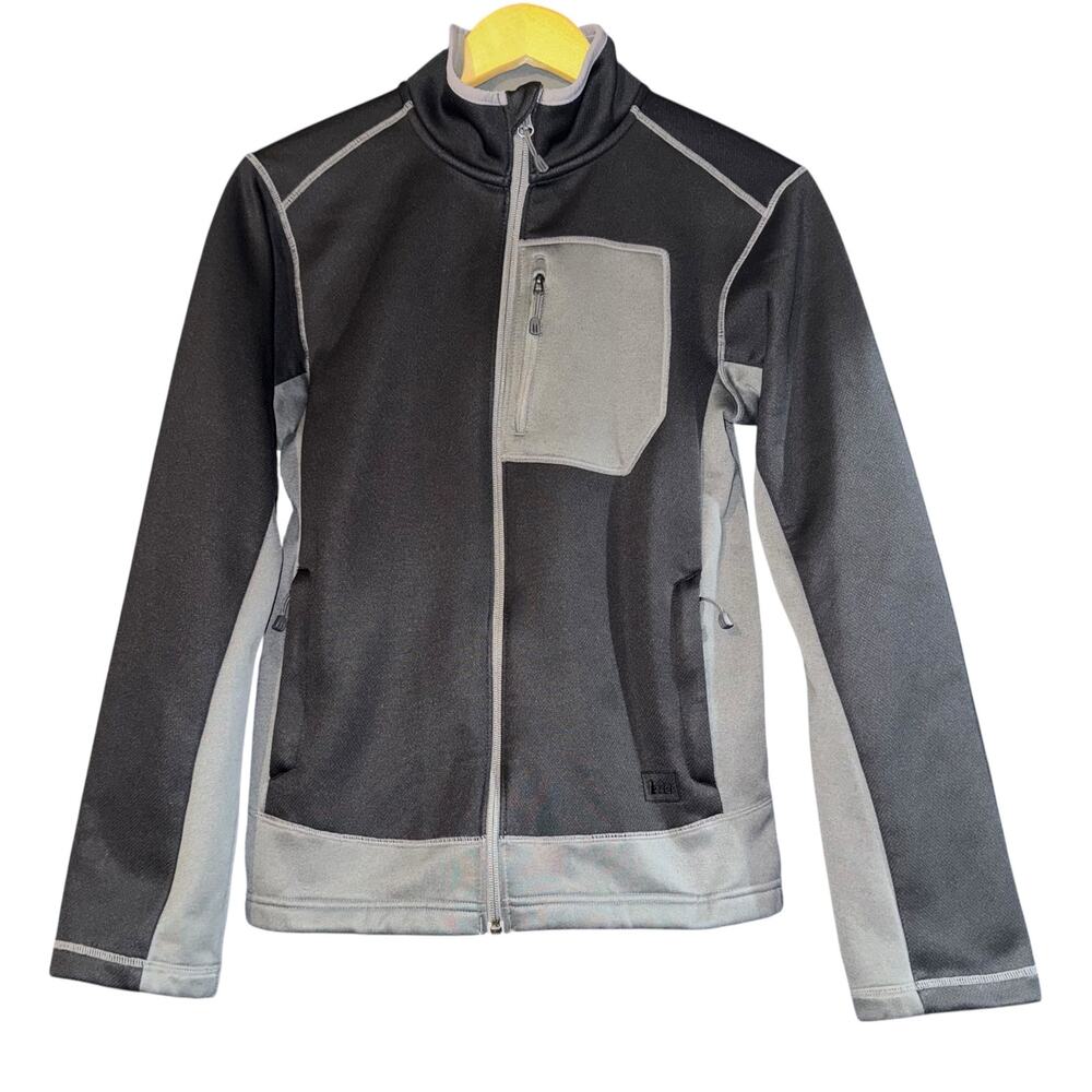 REI Kids Fleece Lined Zip Up Two Toned Jacket Boys XL (18)‎ Outdoor Fall ~Flaw